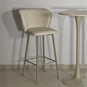 CONJUNTO DE 2 BANCOS DE BAR ALASKA CREME 55X58X106 CM (ALTURA DO ASSENTO CM 77)