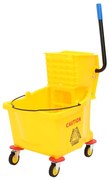 vidaXL Balde de esfregona com espremedor e rodas 36 L PP amarelo
