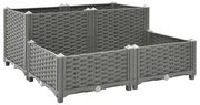 vidaXL Canteiro elevado 80x80x38 cm polipropileno