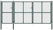 vidaXL Portão de jardim 400x150 cm aço verde