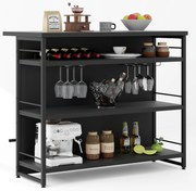 Estante alta de bambu independente de 4 níveis com pernas