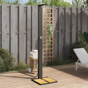 vidaXL Chuveiro de exterior 50x55x224 cm vime PE/madeira acácia preto