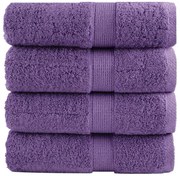 vidaXL Toalhas de rosto premium SOLUND 4 peças Roxo 30x30 cm 600 g/m²
