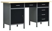 vidaXL Bancada de trabalho 160x60x85 cm aço preto