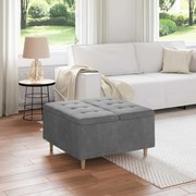 vidaXL Puff de armazenamento Cinza Escuro 80 x 80 x 45 cm Veludo