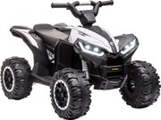 HOMCOM Carro Elétrico Infantil Quadriciclo 12V para 3-5 Anos com 2 Motores Branco 83x53x55,5 cm | Aosom Portugal