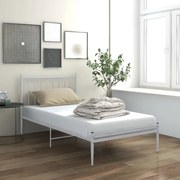 Estrutura de Cama Form em Metal Branco - 100x200 cm - Design Industria