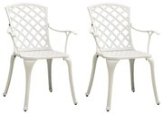 Cadeiras de jardim 2 pcs alumínio fundido branco