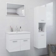 vidaXL Conjunto de móveis de casa de banho derivados de madeira branco