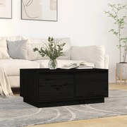 vidaXL Mesa de centro 80x50x35 cm madeira de pinho maciça preto