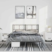 vidaXL Estrutura de cama com cabeceira 135x190 cm metal preto