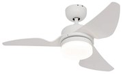 Ventilador de teto branco 86,7 cm incl. LED regulável com controle remoto - Yuki Moderno