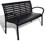 Banco de jardim 125 cm aço e WPC preto