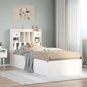 vidaXL Cama sem colchão 100x200 cm madeira de pinho maciça branco