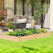 Floreira Elevada em Madeira Horta Urbana para Cultivar Plantas com Divisor e Base Aberta 235x121x26 cm Madeira