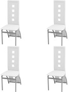 vidaXL Cadeiras de jantar 4 pcs couro artificial branco