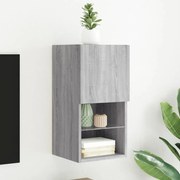 vidaXL Móvel de TV com luzes LED 30,5x30x60 cm cinzento sonoma