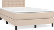 vidaXL Cama boxspring c/ colchão 120x190cm couro artificial cappuccino