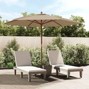 vidaXL Guarda-sol jardim c/ poste de madeira 299x240 cinza-acastanhado
