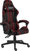vidaXL Cadeira estilo corrida couro artificial preto e vermelho tinto