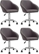 Cadeiras de jantar giratórias 4 pcs tecido cinzento-acastanhado