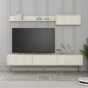 Unidade de TV Lyon – Creme e Dourado – 180 cm x 43 cm x 35 cm