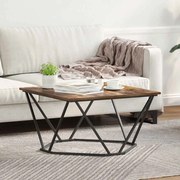 vidaXL Mesa de centro Carvalho fumado 80 x 80 x 45 cm