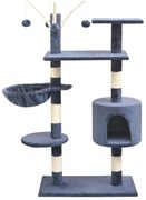 vidaXL Árvore p/ gatos c/ postes arranhadores sisal 125 cm azul escuro