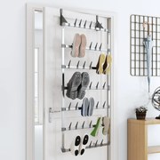 vidaXL Sapateira suspensa 66x13x139 cm prateado