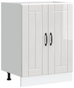 vidaXL Armário baixo lavatório Lucca deriv. madeira branco brilhante