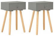 vidaXL Mesas de cabeceira 2 pcs pinho maciço cinzento