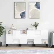 vidaXL Aparadores 3 pcs derivados de madeira branco brilhante