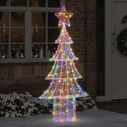 vidaXL Árvore de Natal com 240 LEDs Multicolor 180 cm Acrílo