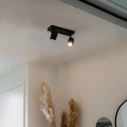 Plafon moderno preto 2-luzes ajustável retangular - Jeana Moderno