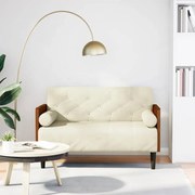 vidaXL Sofá-luvas com rolos 110 cm veludo creme
