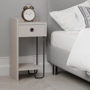 Mesa de Cabeceira Sirius Left – Light Mocha – 32x61x30 cm