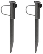 vidaXL Suportes de guarda-sol c/ espigões 2pcs 19x42cm aço galvanizado