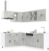 vidaXL 11 peças armário de cozinha conjunto Lucca concreto cinza