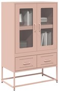 vidaXL Móvel alto 68x39x111,5 cm aço rosa