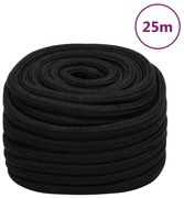 vidaXL Corda de trabalho 20 mm 25 m poliéster preto
