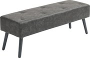 HOMCOM Banco de Pé de Cama Multifuncional Clássico Banco Dormitório com Pés de Madeira e Assento Acolchoado 114x38x42 cm Cinza | Aosom Portugal