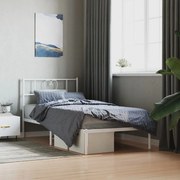 vidaXL Estrutura de cama com cabeceira 90x200 cm metal branco