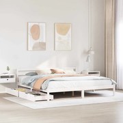 vidaXL Cama sem colchão 180x200 cm madeira de pinho maciça branco