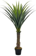 vidaXL Planta yucca artificial com vaso 145 cm verde