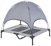 PawHut Cama Elevada Pets Toldo Removível Portátil Conforto Verão Tecido Fresco 92x76x90cm Cinzento | Aosom Portugal