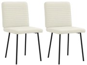 vidaXL Cadeiras de jantar 2 pcs veludo cor creme