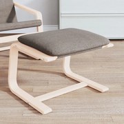 vidaXL Apoio de pés 51x41x40 cm tecido cinzento-acastanhado