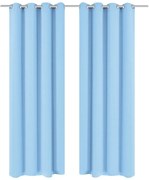 vidaXL Cortinas blackout 2 pcs com ilhós de metal 135x175 cm turquesa