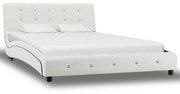 Estrutura de cama 120x200 cm couro artificial branco