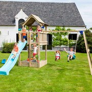 Parque Exterior infantil de madeira com escorrega PAGODA Com Baloiço Duplo
